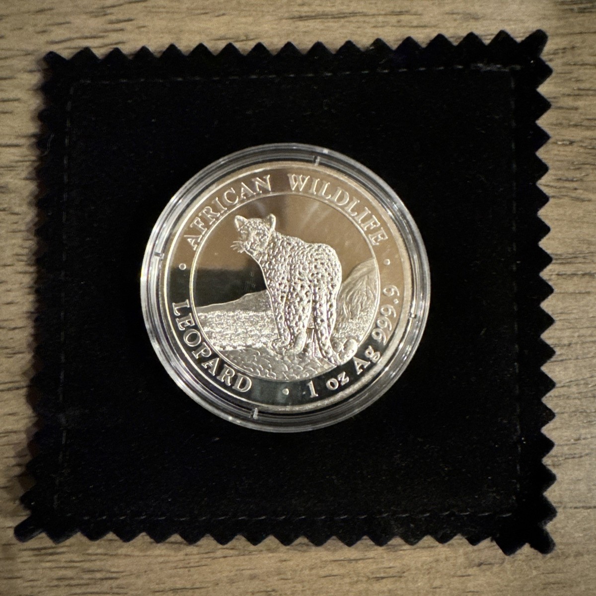 2018 Somalia 1 Oz. Silver Wildlife Leopard BU - Rare 1st Edition