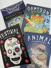 Four Adult Coloring Books New Make Art