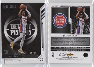 2022-23 Panini Noir Rookies Association Edition /99 Jaden Ivey #167 Rookie RC