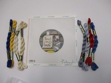 Rebecca Handpainted Needlepoint Canvas Thank You Santa Ornament w/ Threads