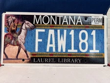 LAUREL LIBRARY  MONTANA LICENSE PLATE
