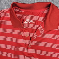 Nike Golf Tour Performance Polo Shirt Mens XL Dri-Fit Striped Red White