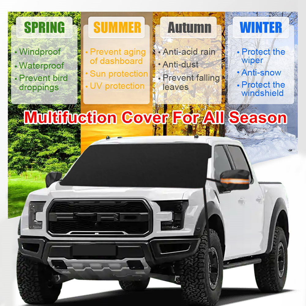 4 Layers For Nissan Front Windshield Snow Cover Frost Guard w/ Side Mirror Cover