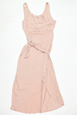 Reformation Wrap Maxi Dress Womens XL Blush Pink Sleeveless Tencel Stretch