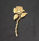 Vintage Costume Jewelry 1945 Charel Signed Gold Tone Rose Brooch Pin