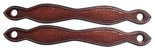 Showman Basketweave Tooled Leather Slobber Straps