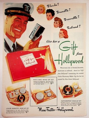Max Factor Vintage Magazine Ad Hollywood Make-Up Gift Sailor Beauty 1940s