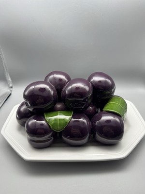 Vintage Purple Plums On White Plate By Bertinazzo Made In Italy