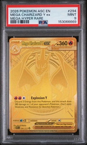 2026 POKEMON ASC EN-ASCENDED HEROES MEGA HYPER RARE MEGA CHARIZARD Y EX PSA 9