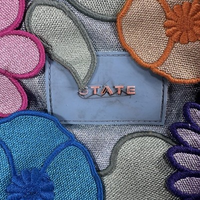 State Kane 3D Garden Backpack Teal Metallic Floral Patches | eBay