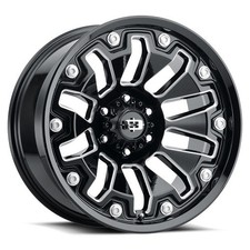 18x9 Vision Off-road 362 Armor Gloss Blk Milled Wheel 5x4.5 12mm