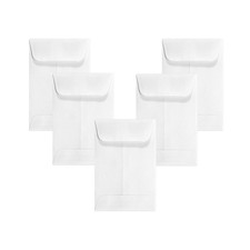 500 1 Coin Envelopes, 2-1/4" x 3-1/2", White, 24lb , Gummed Flap, 500 Count