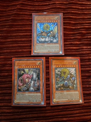 Yugioh The Movie Promo Set Andro Sphinx, Sphinx Teleia, Theinen The Great Sphinx