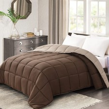 Comforters Queen Size - Brown Duvet Insert Down Alternative Bed Queen Comfort...