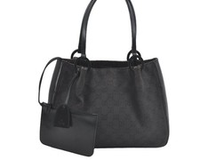 Authentic GUCCI Vintage Shoulder Tote Bag GG Canvas Leather Black AA992