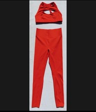 New SAVAGE X FENTY US Red Hotline S Bra  High Waist Leggings 4 6 Set Y1130E