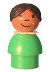 Vintage Fisher Price Little People African American Girl Black Hair Green Body