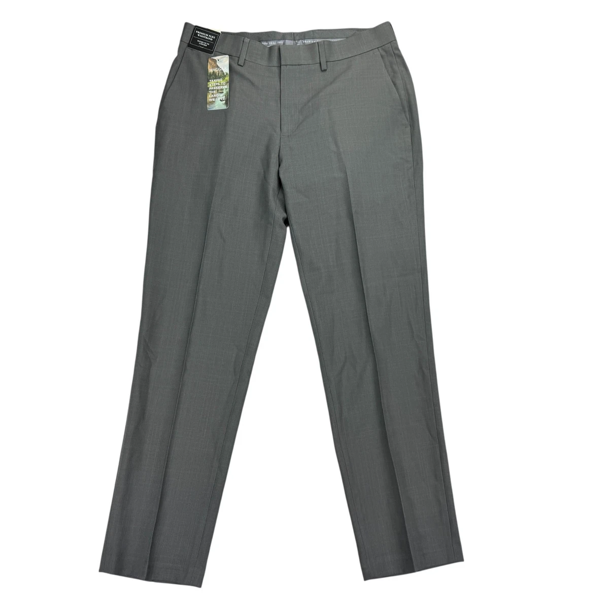 slim fit dress slacks Haggar Ultra Slim Suit Pants in Medium Grey