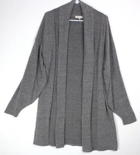 Joah Brown One Size Heather Gray Open Front Cardigan One Size made in USA