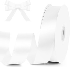 1" x 50 Yards White Satin Ribbon Crafts Gift Wrapping