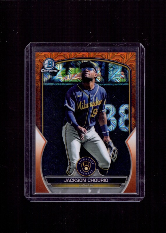2023 Bowman Chrome #BCP-246 Jackson Chourio Prospects Orange Mojo Refractor #/25
