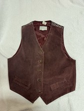 Vintage Arizona Jean Company Leather Vest Red Lining Women's Size Large