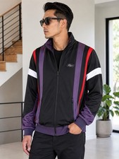 Givenchy 3G Logo Track Jacket Black Purple Red Full Zip Men  s Medium