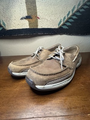 Dunham New Balance Men s 11.5 D Brown Leather Boat Shoes Casual Comfort MCN41TN