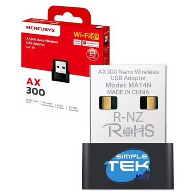 Mercusys TP-LINK USB WiFi 6 AX300 Mini Nano Windows Linux 287Mbps