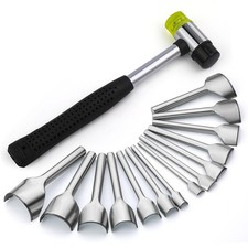 14 Sizes Leather Corner Punch, Half-Round Punch Set, Leather End Punch with D...