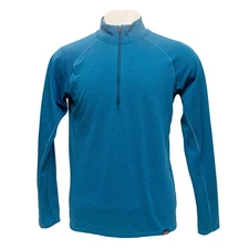Patagonia Men Sz M Blue Capilene Midweight Base Layer Polartec Zip Neck Pullover