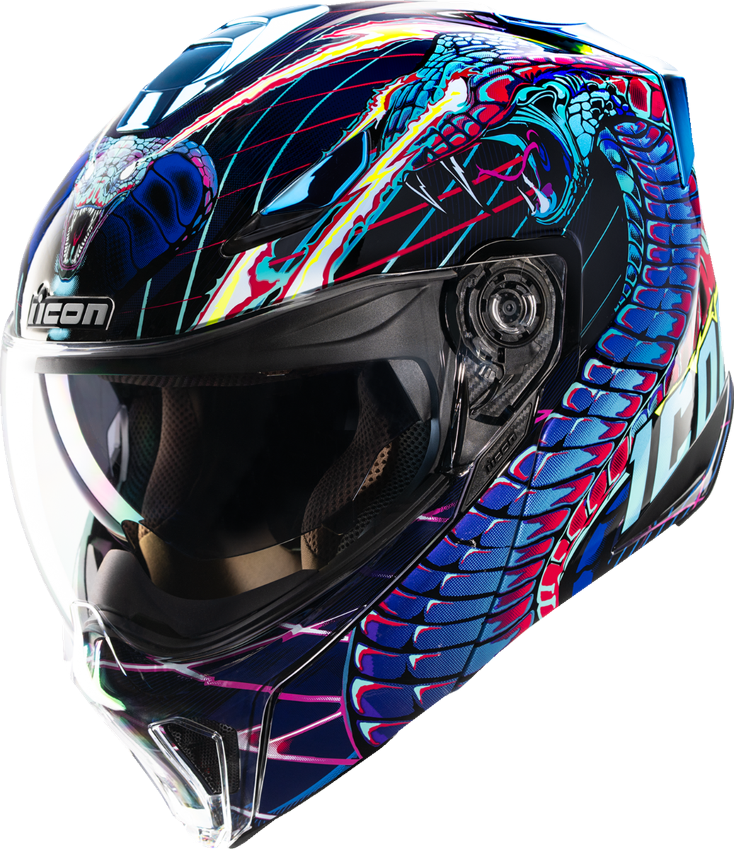 ICON Threshold™ Modular Helmet - Synthwave Lazer Cobra - Blue - XS