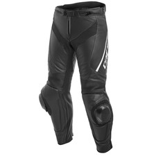 Pantaloni moto Dainese Delta 3 in pelle gamba corta nero bianco