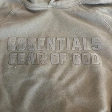 Essentials Fear of God Hoodie Unisex Size Large Olive Brown Pullover Sweatshirt