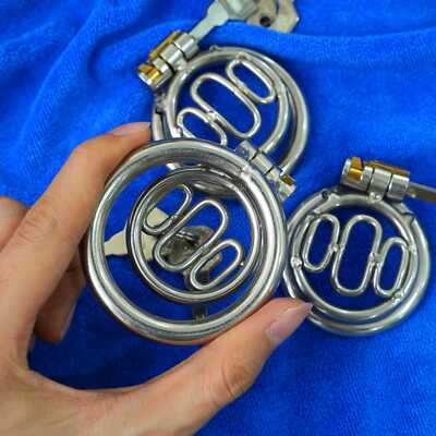 Männer Flat Keuschheitskäfig Edelstahl Peniskäfig Lockable Chastity Cage Belt DE