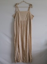 Old Navy Women Beige Sleeveless Whimsigoth Floral Print Maxi Dress Size XXL Tall