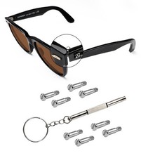Silver Replacement Temple Hinge Screws for Ray-Ban RB4340 Repair Kit