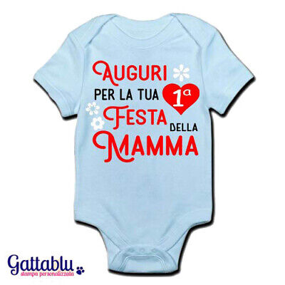 Body Bimbo Neonato Bebe Auguri Per La Tua Prima Festa Della Mamma Idea Regalo Ebay