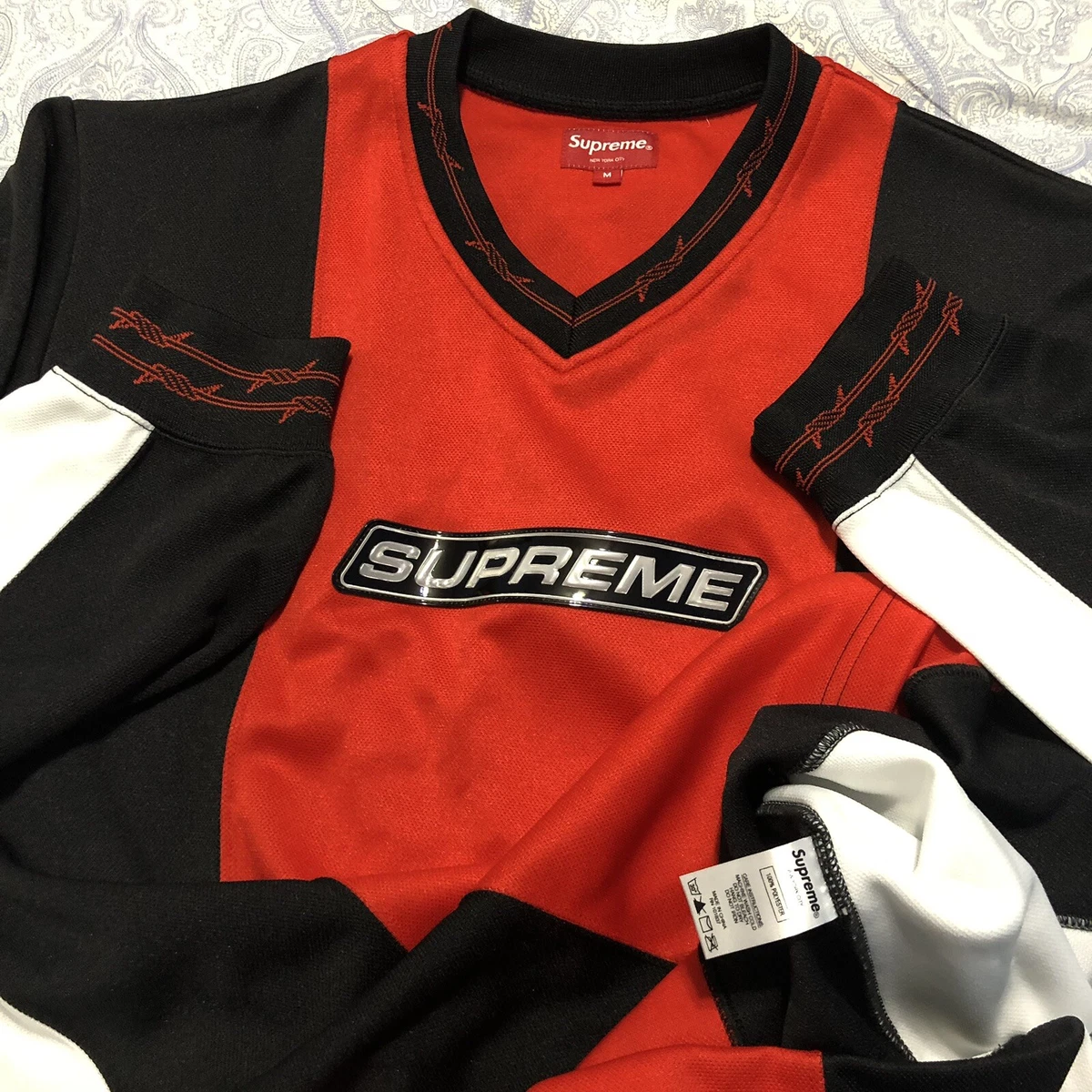 Supreme barbed hotsell wire moto jersey
