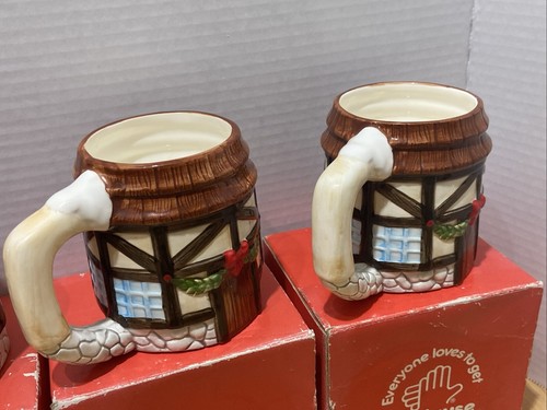 Vintage Applause Dickens Village Mugs Christmas Display Decor Taiwan Set 4 READ - Picture 11 of 24