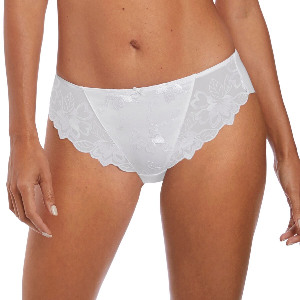 Fantasie Leona Brief White Size XL 16 18 Embroidered Lace No VPL Knickers 2685