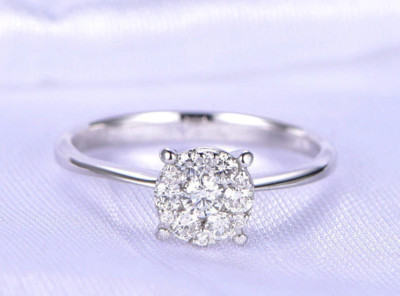 2ct Round Brilliant Cut Simulated Diamond Ring Solitaire 14k White Gold Plated