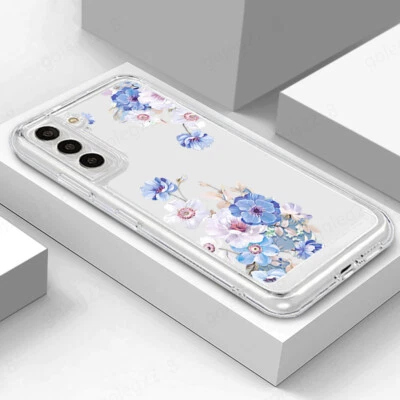 Clear Flower Case For Samsung Galaxy S25 Ultra S24 FE S23 A15 A16 A17 Soft Cover