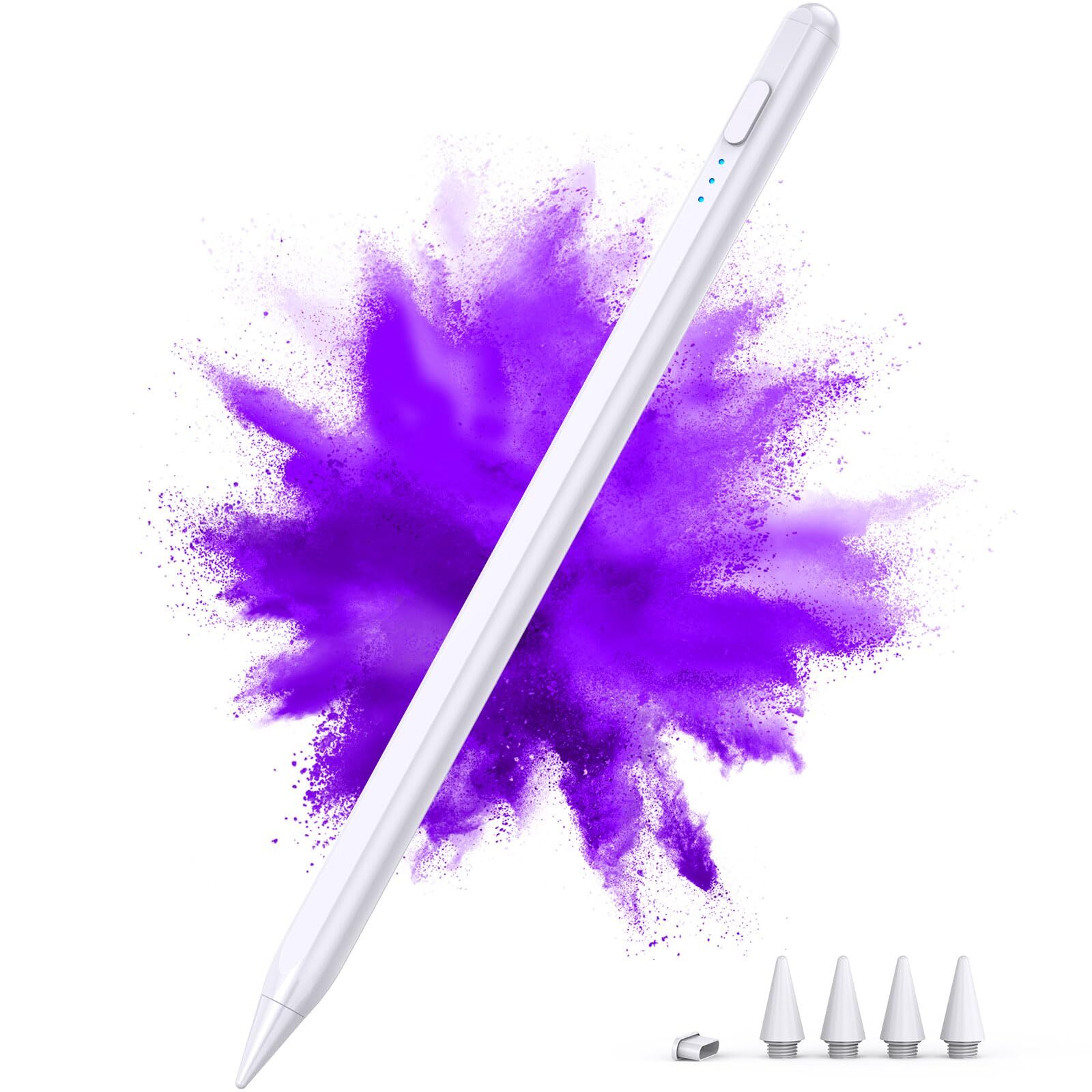 Stylus Pen for iPad 2018-2024, 15Mins Fast Charge for Apple iPad Pencil, Palm...