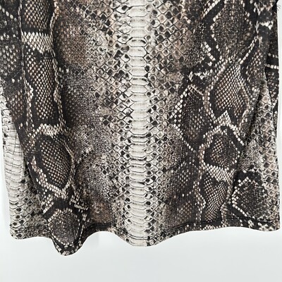 Zara Womens Brown Sleeveless Lace Trim Snake Print Tank Top Size M