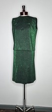Vintage 1950s 1960s Black And Green Lurex Skirt Set Unuion Made Size Medium