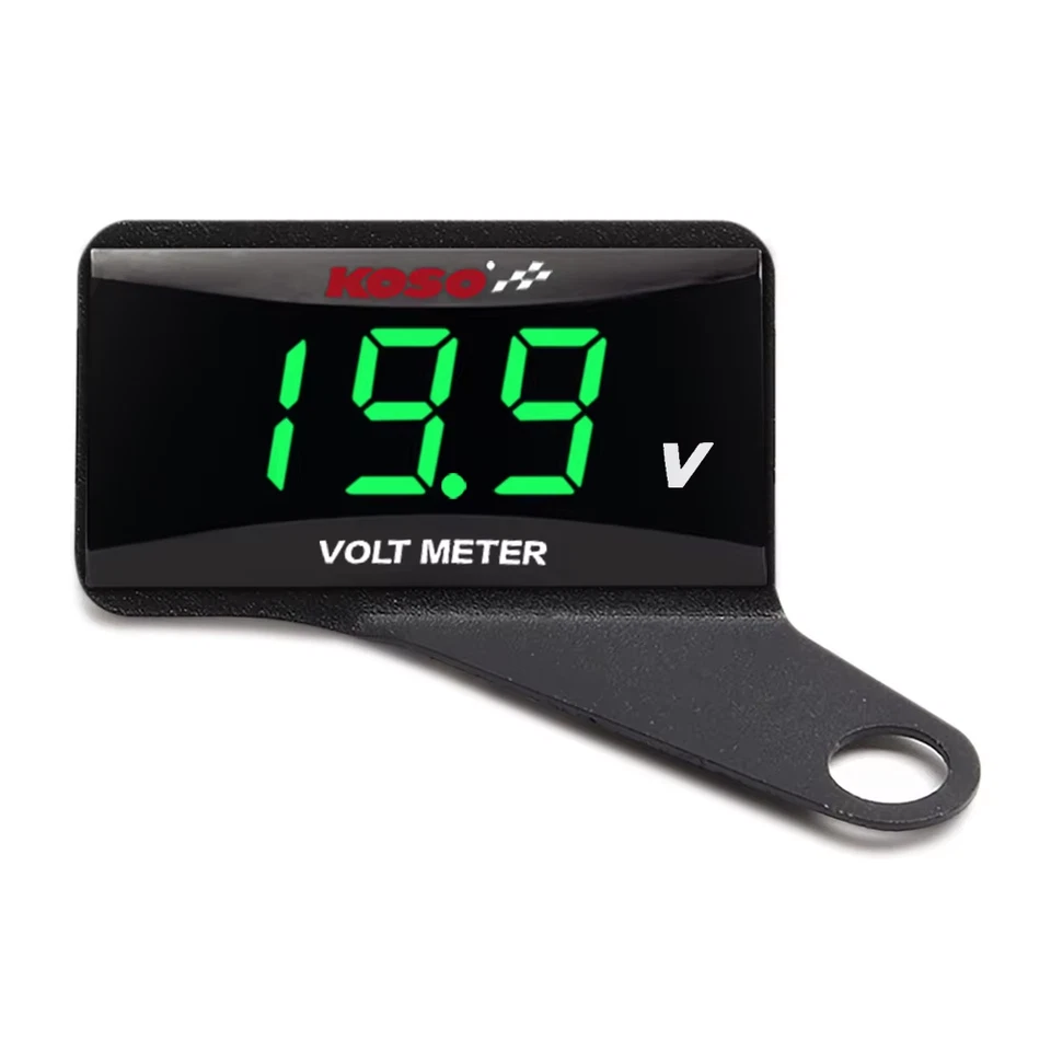Voltmetro KOSO UNIVERSALE con staffa Sx/Dx per auto moto e scooter 12V-50V lcd  - Immagine 3 di 4