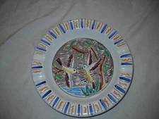 RARE Vintage bil oslo  Ceramic Pottery Ashtray birds 7.5" signed