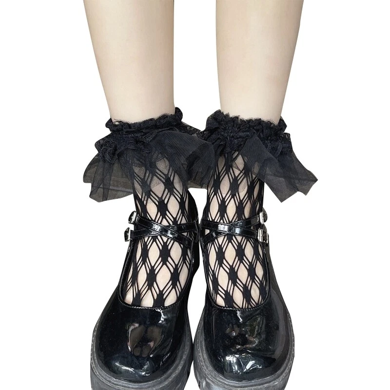 Fishnet crew clearance socks