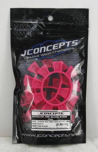 JConcepts 2212-4 JCO2212-4 Satellite Tire Gluing Rubber Bands Pink - 4pc